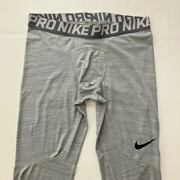Mens Nike Pro Compression Training Tights Heather Gray Dri-Fit Full Length Large - Picture 12 of 14
